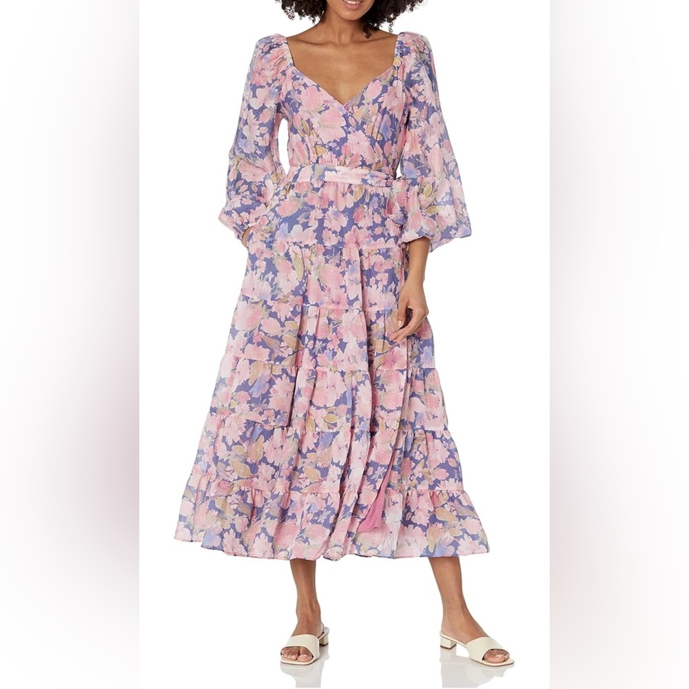 Floral Maxi Dress in Pink and Purple